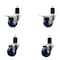 Service Caster 3'' SS Solid Poly Swivel 1-3/4'' Expanding Stem Caster Set 2 Total Lock Brakes, 4PK SCC-SSEXTTL20S314-SPUS-2-S-2-134 - alternate 1